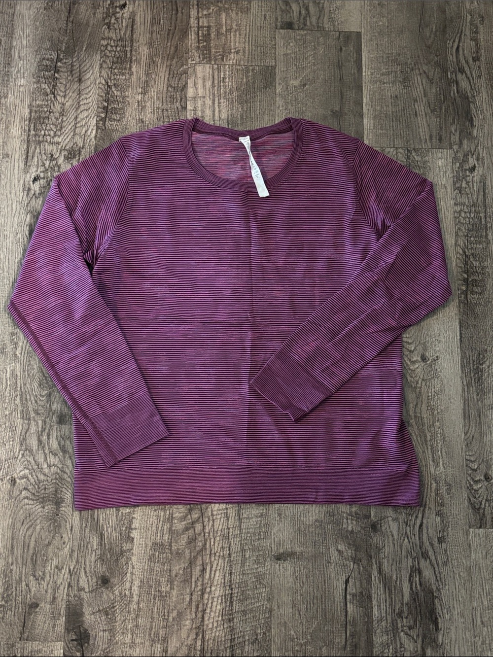 Lululemon Swiftly Relaxed Long Sleeve - Black and Pink Stripes - Size 12